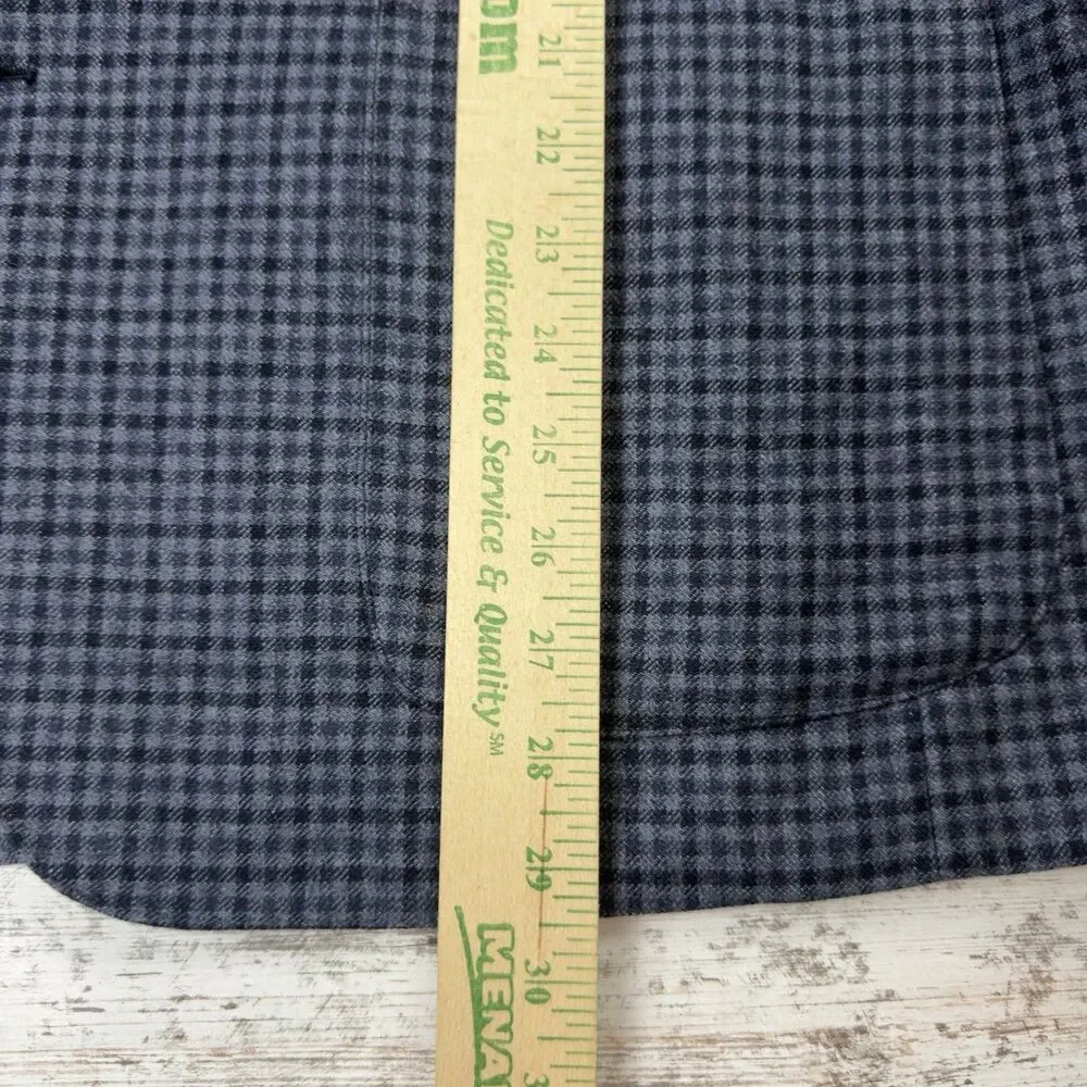 J.Crew Ludlow 46R Slim Blazer Abraham Moon Wool Cotton Unstructured Jacket Check